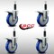 Service Caster 5'' SS Blue Poly Swivel 1'' Expanding Stem Caster Set Total Lock Brake, 4PK SCC-SSEXTTL20S514-PPUB-BLUE-1-4 - alternate 4